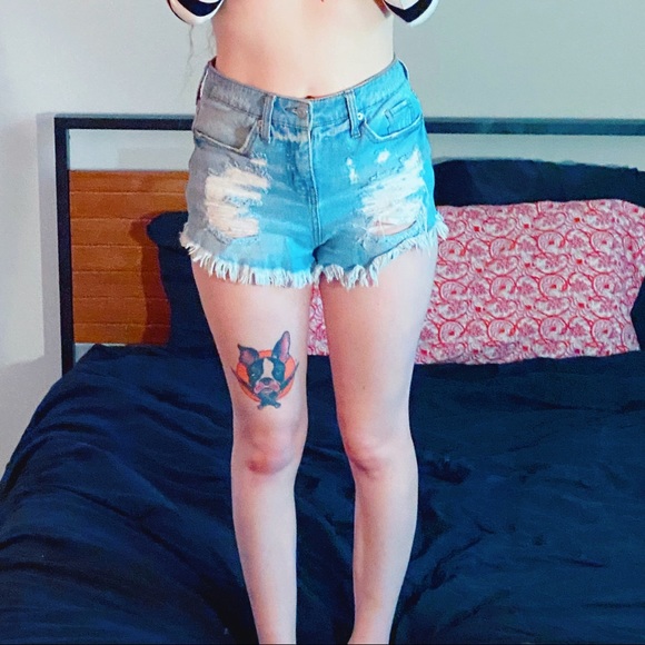 HP✨WILD FABLE | Distressed Denim Shorts - Picture 5 of 6